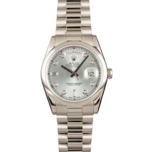 Glacier Blue Rolex Platinum Day Date 118206