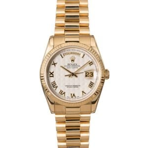 Rolex President 118238 Ivory Pyramid Roman Dial