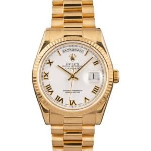 Rolex President White Roman 118238