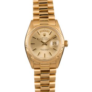 Pre-Owned 36MM Rolex President 1803 Champagne Dial