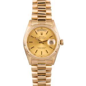 Used Rolex Gold President 18038 Champagne Dial