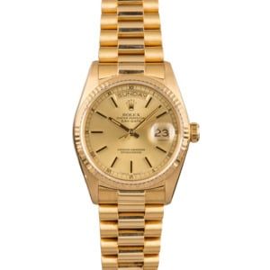 Pre Owned Rolex President 18038 Champagne Index