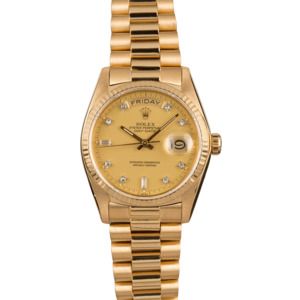 Rolex President 18038 Diamond Dial Certified Pre-Owned