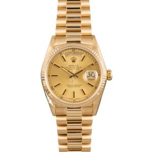 Pre Owned Rolex President 18038 Champagne Dial