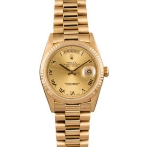 Pre Owned Rolex Gold President 18238 Roman Dial