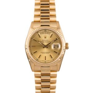 Pre Owned Rolex President 18238 Day-Date Champagne Dial