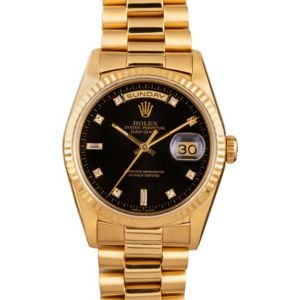 Rolex President 18238 Black Diamond Dial