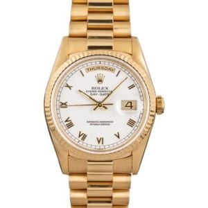 Rolex President 18238 White Roman Dial