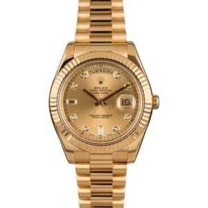 Pre-Owned Rolex President 218238 Champagne Diamond Dial