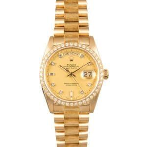 Rolex President Bark 18078 Diamond Dial and Bezel