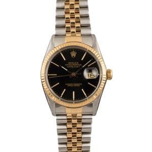 Pre-Owned Rolex Datejust 16013 Black Dial Two Tone