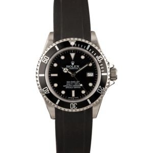 Pre-Owned Rolex Sea-Dweller 16600T Black Rubber Strap