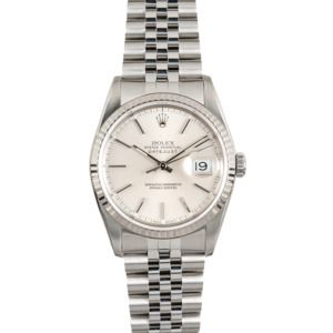 Rolex Stainless Datejust 16234 White Gold Bezel