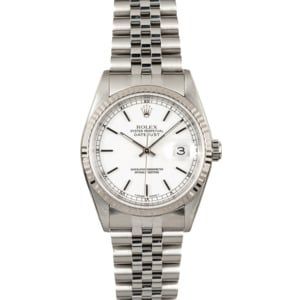 Rolex Steel Datejust 16234 White Dial