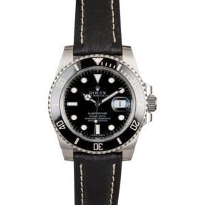 Rolex Submariner 116610 Black Leather Strap