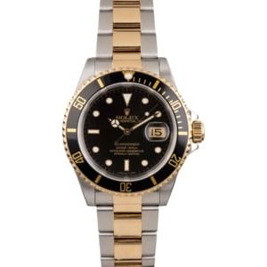 Pre Owned Rolex Submariner 16613 Two-Tone - Black Dial