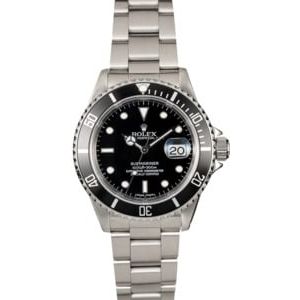 Black Rolex Submariner 16610 Steel Oyster TT