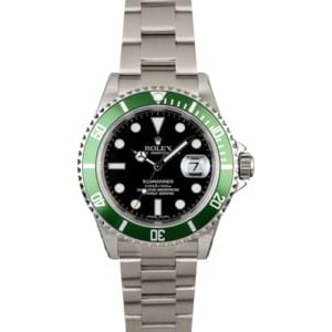 Rolex Submariner 16610V Kermit with Factory Stickers