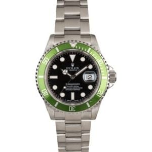 Rolex Submariner Green Anniversary 16610V Flat Four