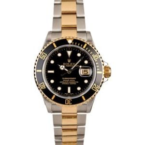 Rolex Submariner 16613 Gold Thru Clasp