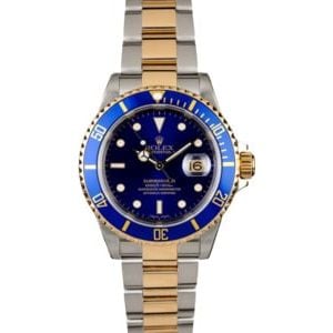 Men's Rolex Submariner 16613 Blue Bezel Insert