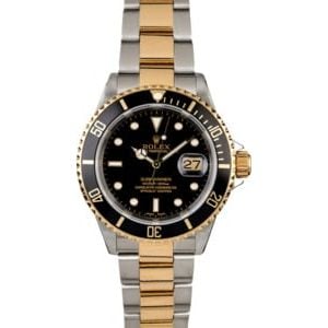 Rolex Submariner 16613 with Gold Thru Clasp