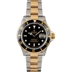 Rolex Submariner 16613 Serial Engraved with Gold-Thru Clasp