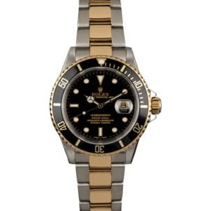 Used Rolex Submariner 16613 Black Luminous Dial