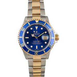 Used Rolex Submariner 16613 Two Tone with Blue Bezel