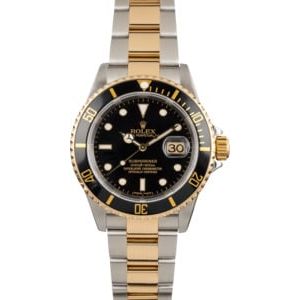 Pre-Owned Rolex Submariner 16613 Two Tone Oyster Band