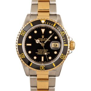 PreOwned Rolex Submariner 16613 Black Tritium Dial