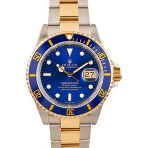 Rolex Submariner 16613 Two Tone Oyster with Gold-Thru Clasp