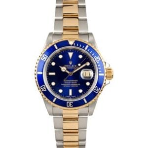 Rolex Submariner 16613 Two Tone Blue Bezel