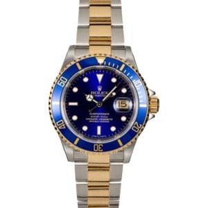 Rolex Submariner Blue 16613T Gold-Thru Clasp