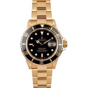 Rolex Submariner 16618 Yellow Gold Oyster Band