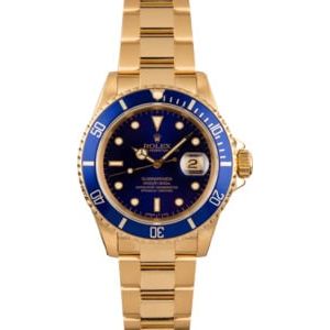 Pre Owned Rolex Submariner 16618 Blue Dial