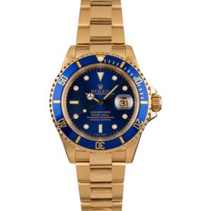 Rolex Yellow Gold Submariner 16618 T