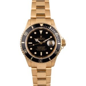 Pre Owned Rolex Submariner 16618 Yellow Gold Oyster Bracelet