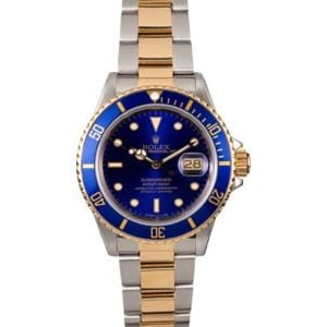 Rolex Submariner 16803 Blue Dial Two-Tone