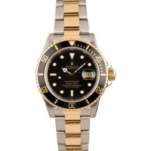 Pre-Owned Rolex Submariner 16803 Two Tone Watch T