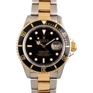 Pre Owned Rolex Submariner 16803 Two Tone Oyster