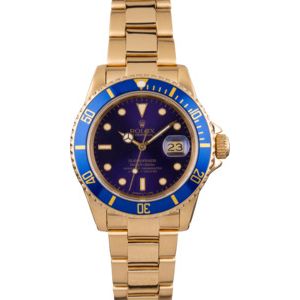 Used Rolex Submariner 16808 Blue Dial