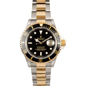 Rolex Submariner Black 16613 No Holes Case