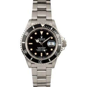 Rolex Submariner Black 168000 Stainless Steel