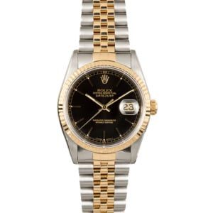 Rolex Two-Tone Datejust 16233 Black Dial