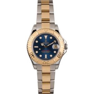 Pre Owned Rolex Two Tone Yacht-Master 168623 Blue Dial