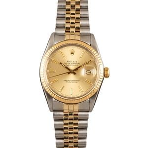 135028 x-1 Pre-Owned Rolex Datejust 16013 Two Tone