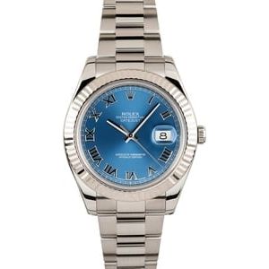 Rolex 41MM Datejust 116334 Blue Roman