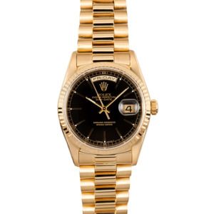 Rolex President Gold Day Date 18238 Black Index