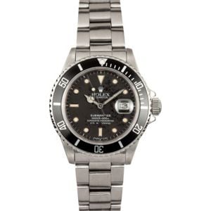 Black Rolex Submariner 16800 Mens x